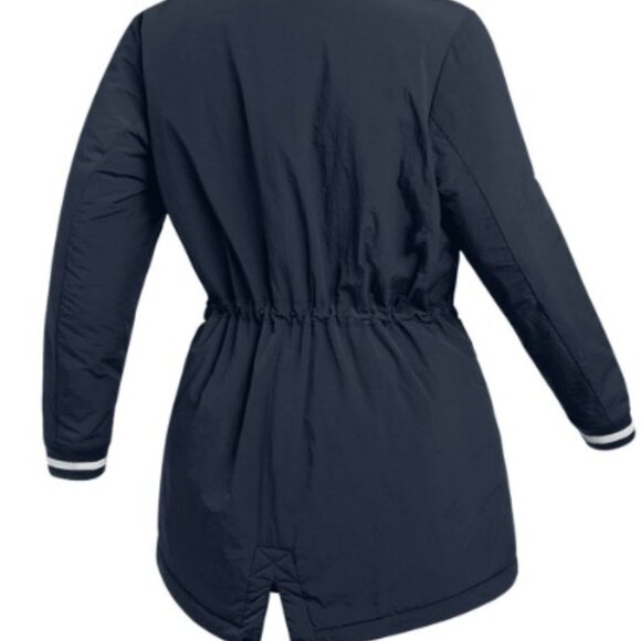 NIKE Dugout Long Full Zip Parka Jacket in Navy/White Sz LARGE - Picture 9 of 9